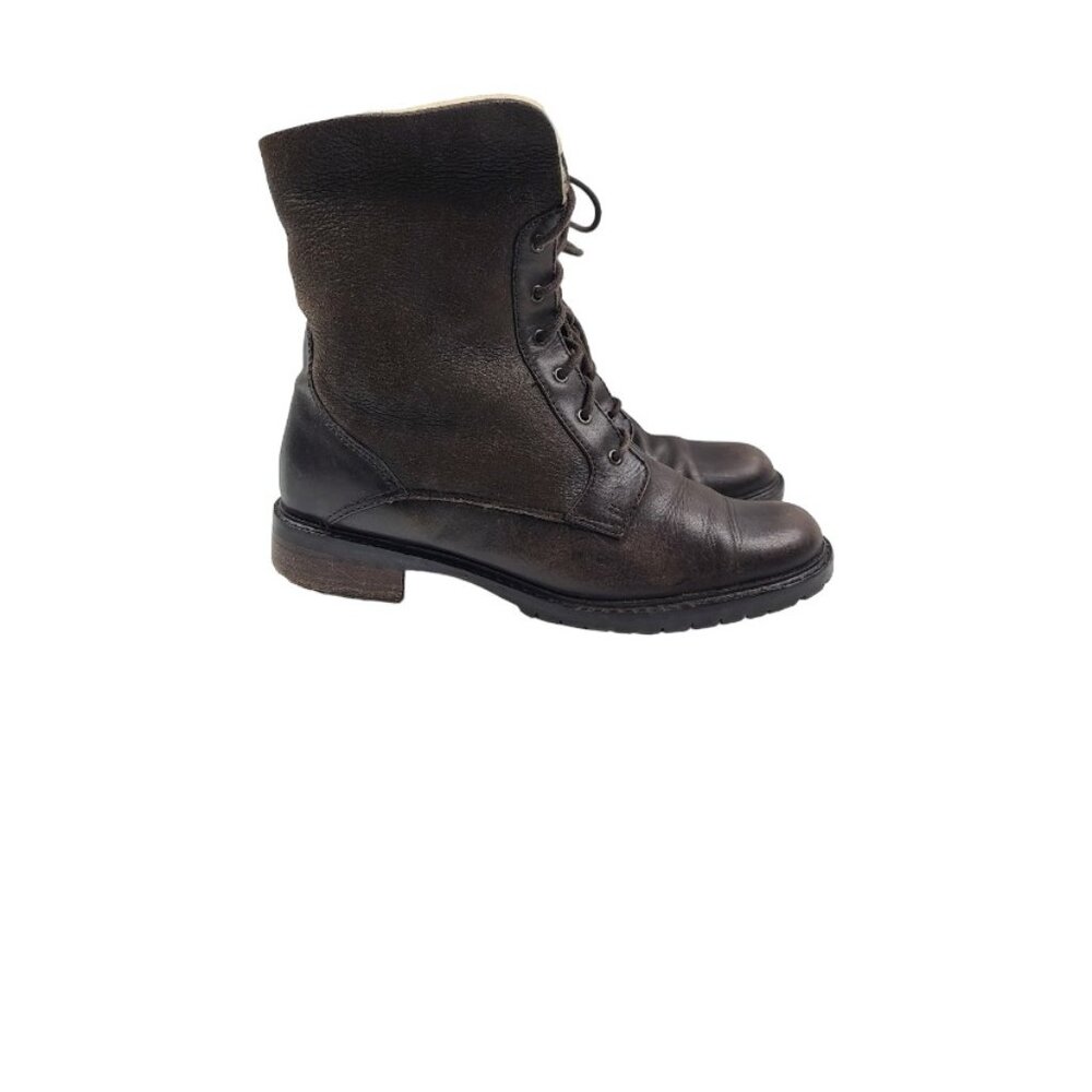 Santana Canada Women Brown Jenny‎ Leather Lace Up Ankle Winter Boots Size 7.5M